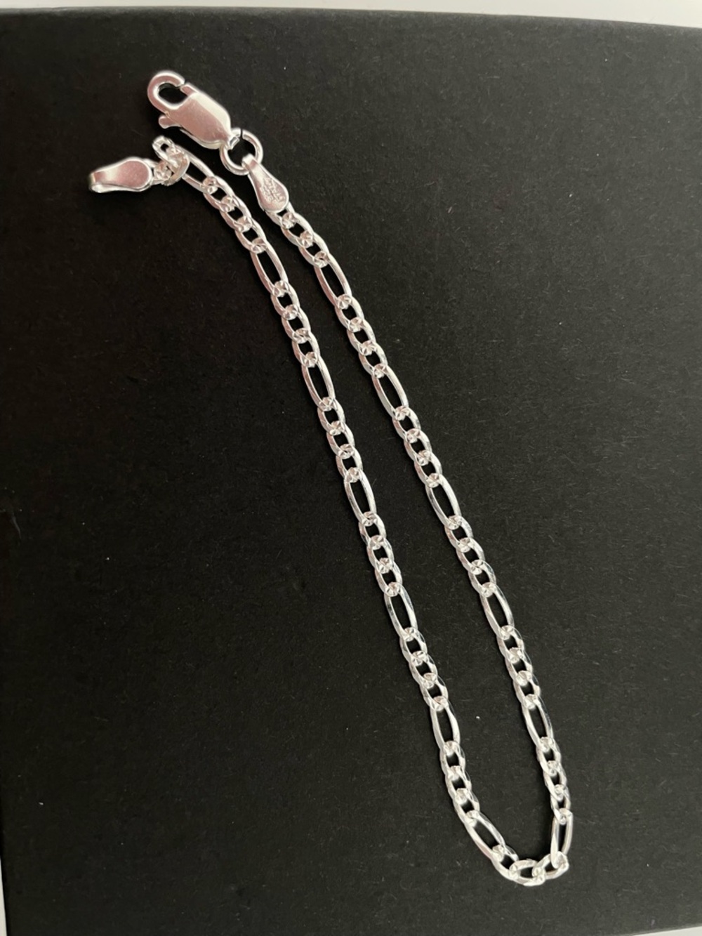 Solid Sterling Figaro 7 inch Chain Bracelet